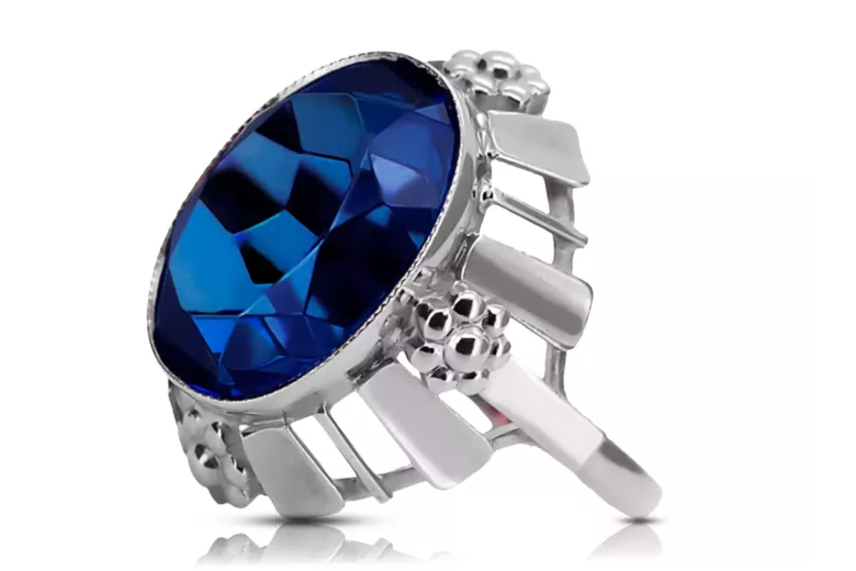 Sterling silver 925 Sapphire Ring Vintage craft vrc043s